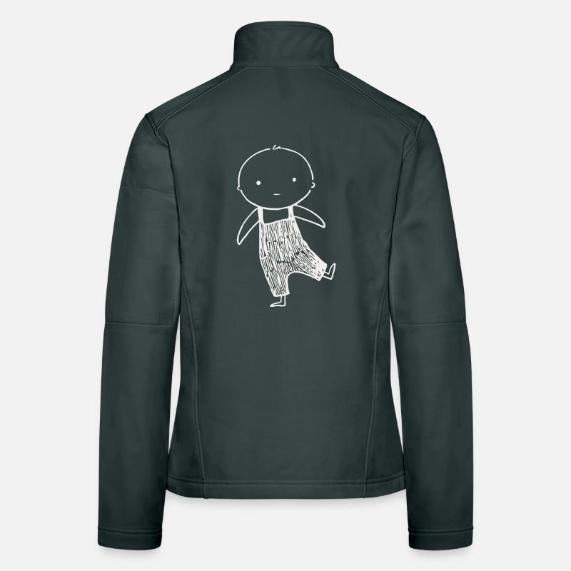 Tiny Doodle in Overalls Women's Softshell Jacket