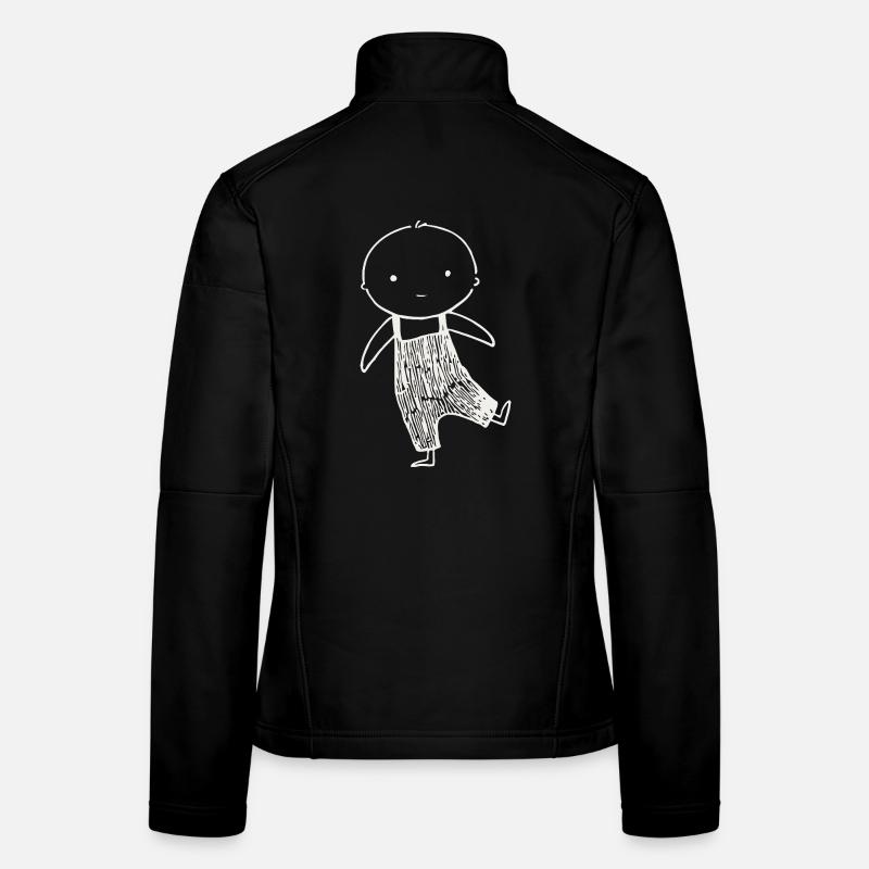 Tiny Doodle in Overalls - Frauen Softshelljacke - Schwarz