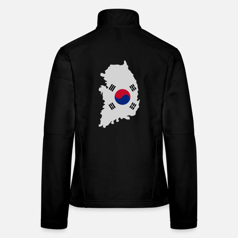 South Korea flag map Women's Softshell Jacket
