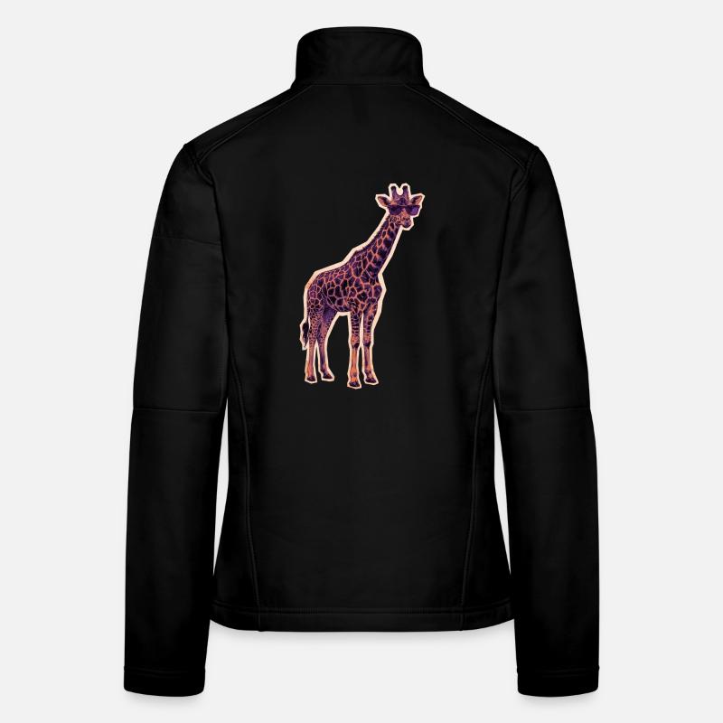 Coole Giraffe Sonnenbrille Frauen Softshelljacke