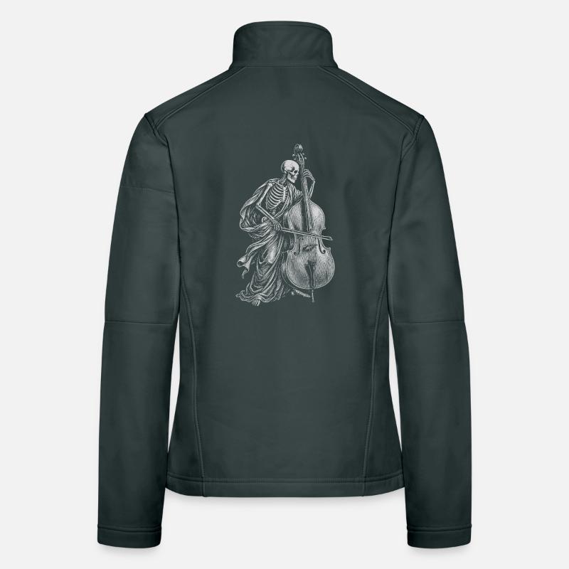 Skeleton plays double bass Women's Softshell Jacket