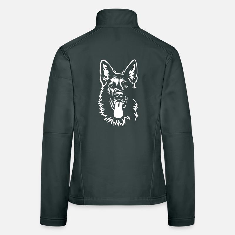Deutscher Schäferhund Kopf "Black Edition" Frauen Softshelljacke