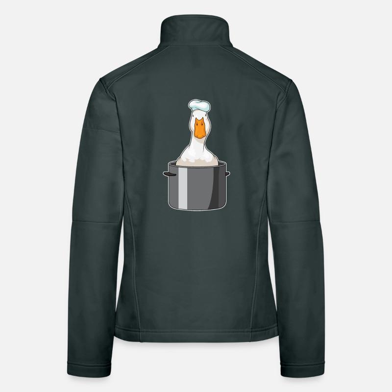 Cuisinier canard Cuit Cuisson de la marmite Veste en tissu softshell Femme