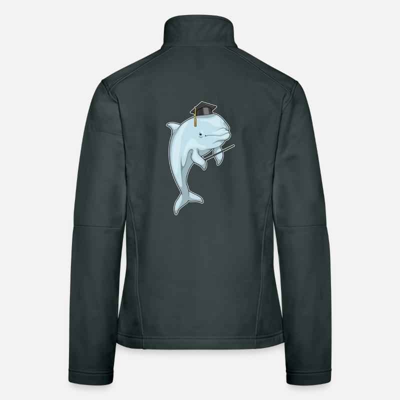 École du professeur dauphin et du bâton pointeur Veste en tissu softshell Femme