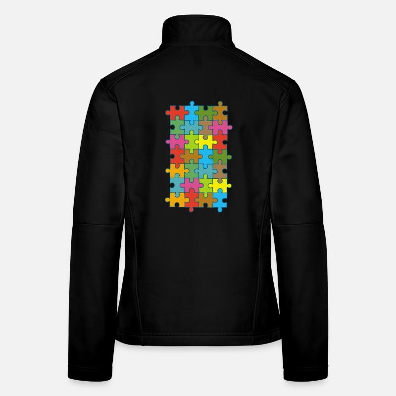 Multicolored puzzle - Women's Softshell Jacket - black