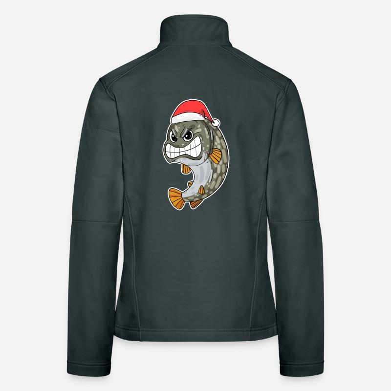 Brochet Poisson de Noël Veste en tissu softshell Femme