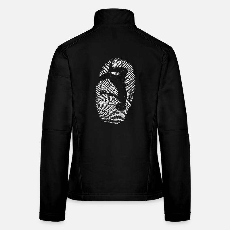 Silhouette de la main en cercle d’empreintes digitales Veste en tissu softshell Femme