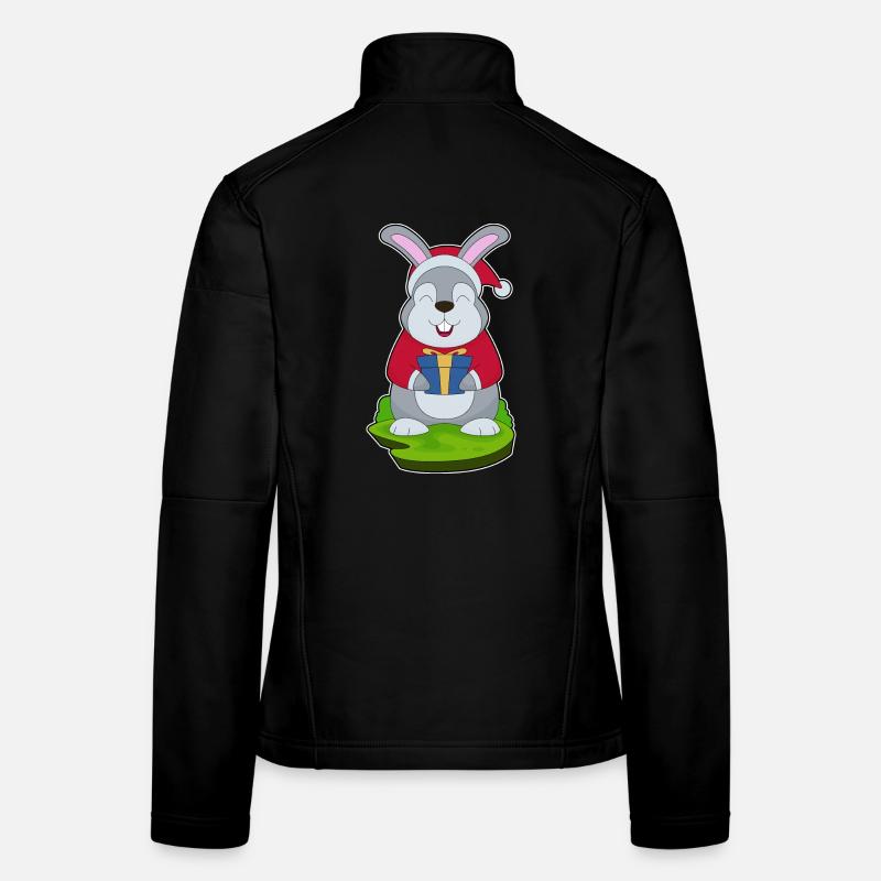Bunny Christmas Santa Hat Women's Softshell Jacket