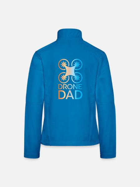Drone papa couleurs Icône pilote de drone icône logo - Veste en tissu softshell Femme - noir - Dos