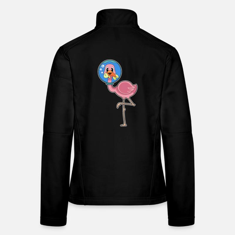 Flamingo Fisch  - Frauen Softshelljacke - Schwarz