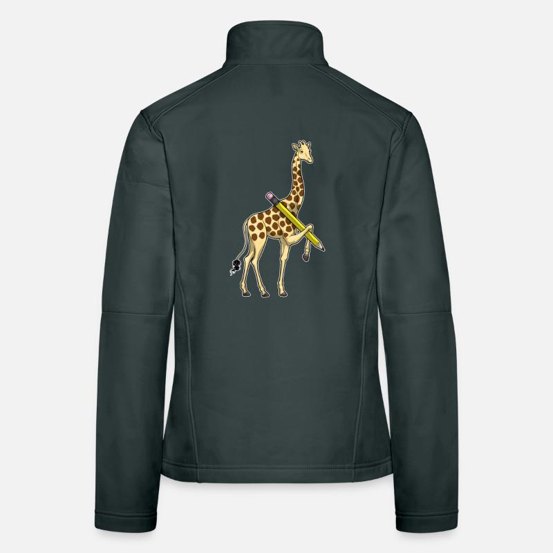 Giraffe Student Pencil School Women's Softshell Jacket