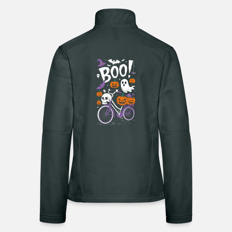 Spooky Halloween Bicycle Theme Women's Softshell Jacket