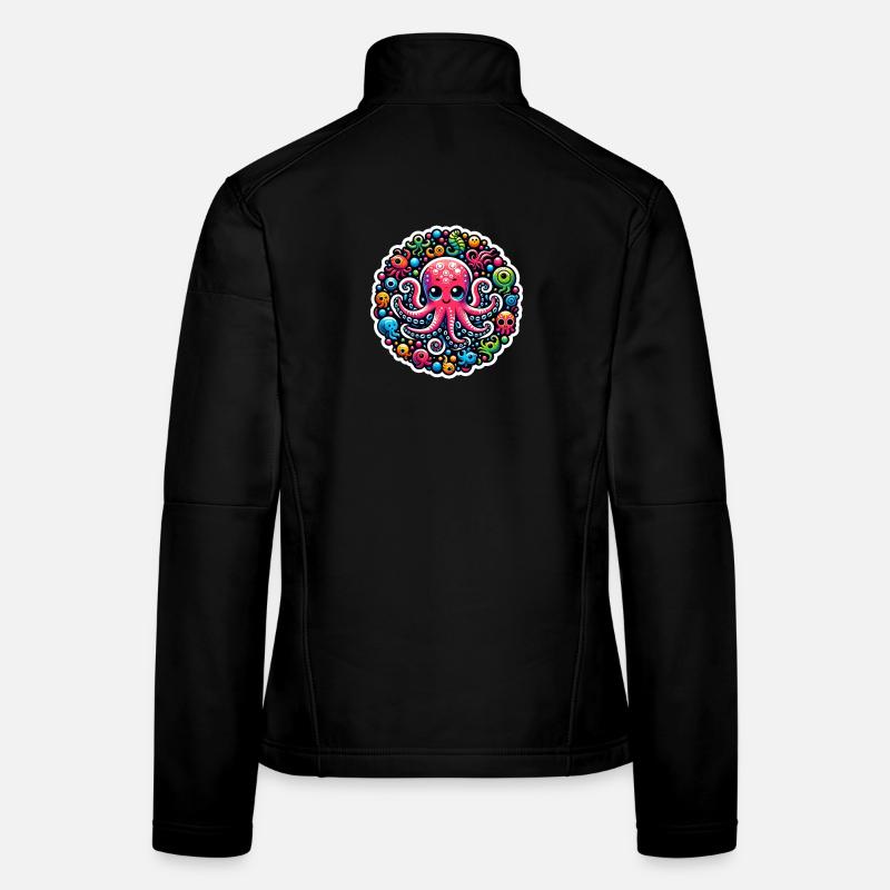 Poulpe Poisson pieuvre Veste en tissu softshell Femme