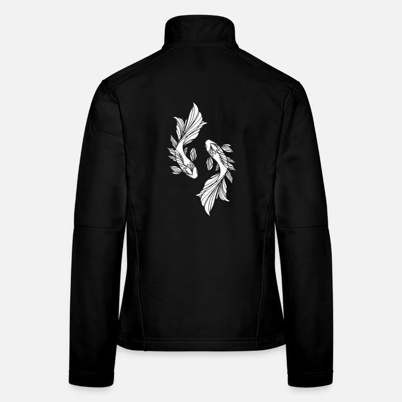 Deux poissons blancs Veste en tissu softshell Femme