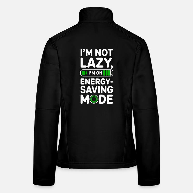 Funny Lazy T-Shirt – Energy-Saving Mode Women's Softshell Jacket
