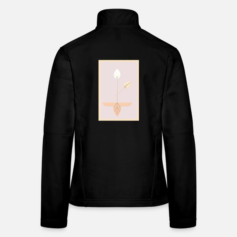 Minimalist Botanical Art Women's Softshell Jacket
