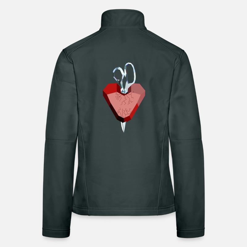 Broken heart of ruby and diamond Women's Softshell Jacket