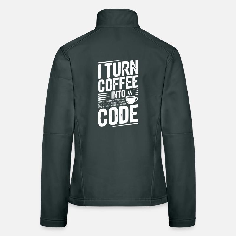 I Turn Coffee Into Code Women's Softshell Jacket