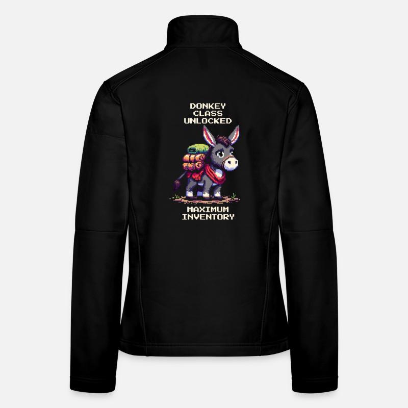 Classe d’âne : Inventaire maximum | RPG Âne Pixel Art Veste en tissu softshell Femme