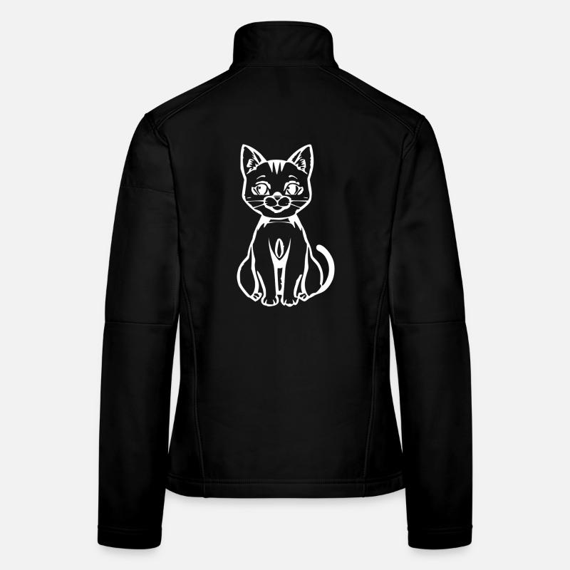 Chat Blanc Blanc Chaton T-shirt Cadeau Veste en tissu softshell Femme