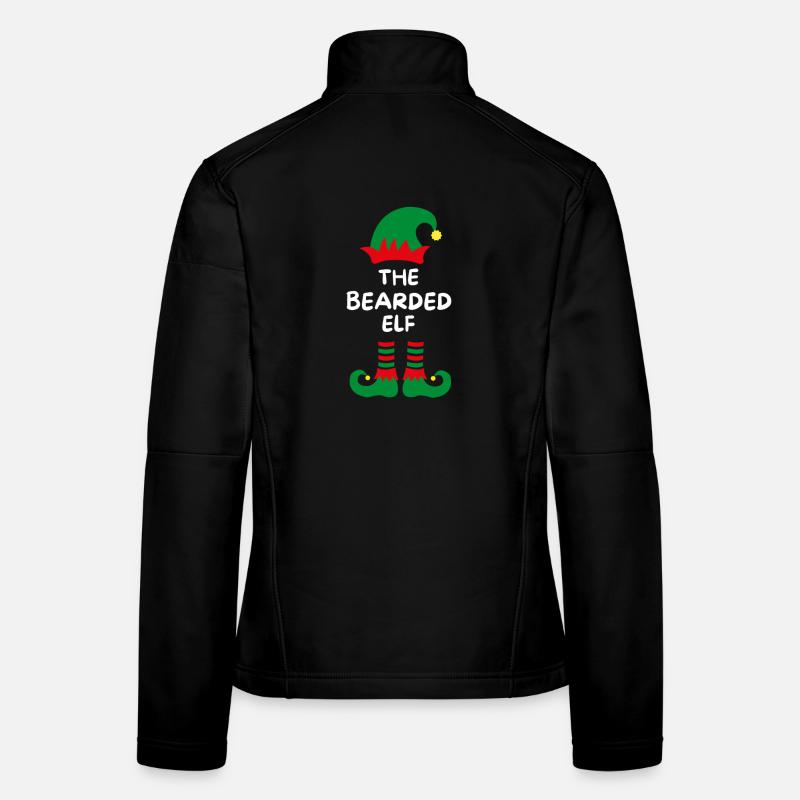 L’elfe barbu. Drôle de dicton pour Noël Veste en tissu softshell Femme