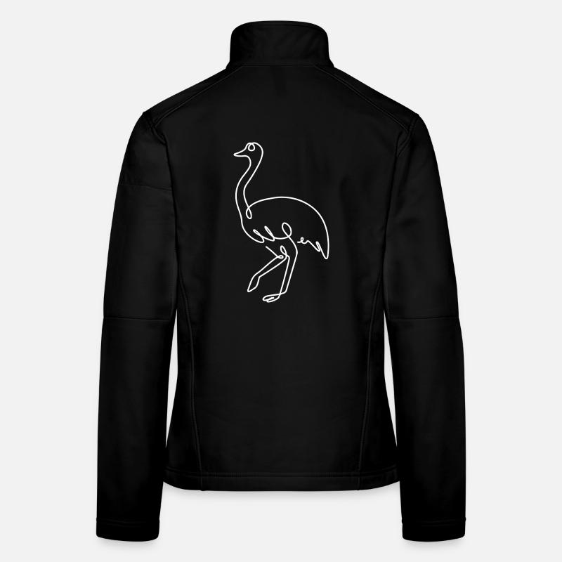 Croquis d’autruche – Dessin d’animal élégant Veste en tissu softshell Femme