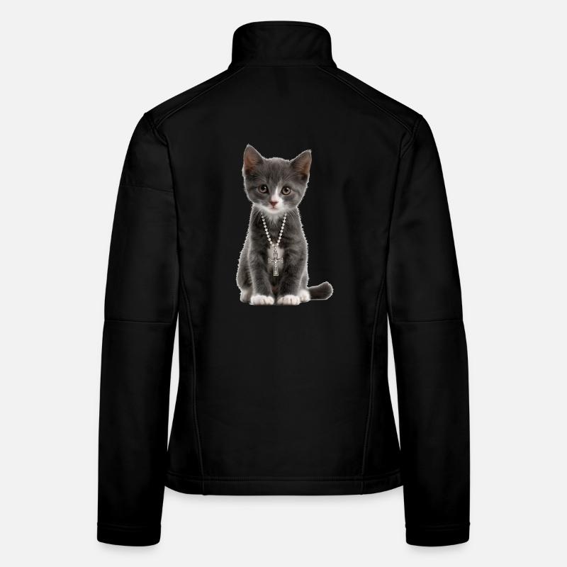 Collier croix de chat chrétien Veste en tissu softshell Femme