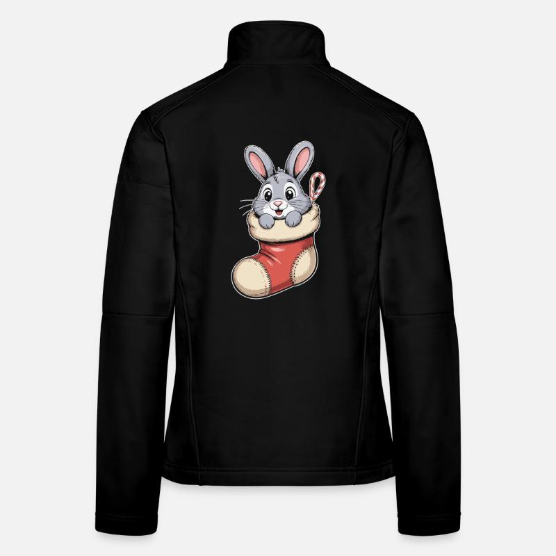 Christmas bunny in cuddly sock Women's Softshell Jacket
