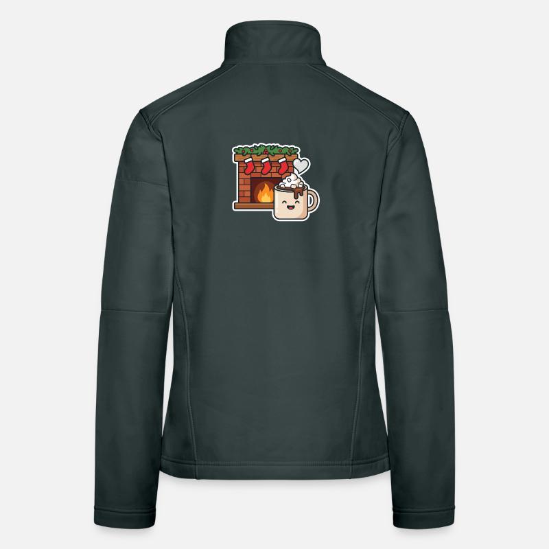 Chocomel chaud près du feu joyeux Veste en tissu softshell Femme
