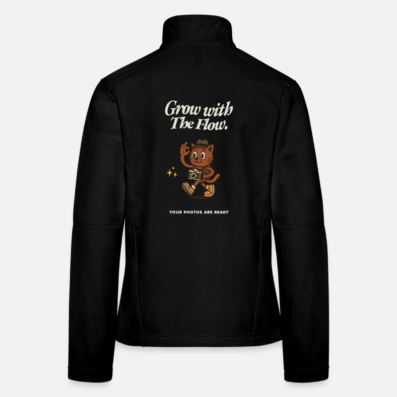 Grandir avec le courant – Caméra pour chat Veste en tissu softshell Femme