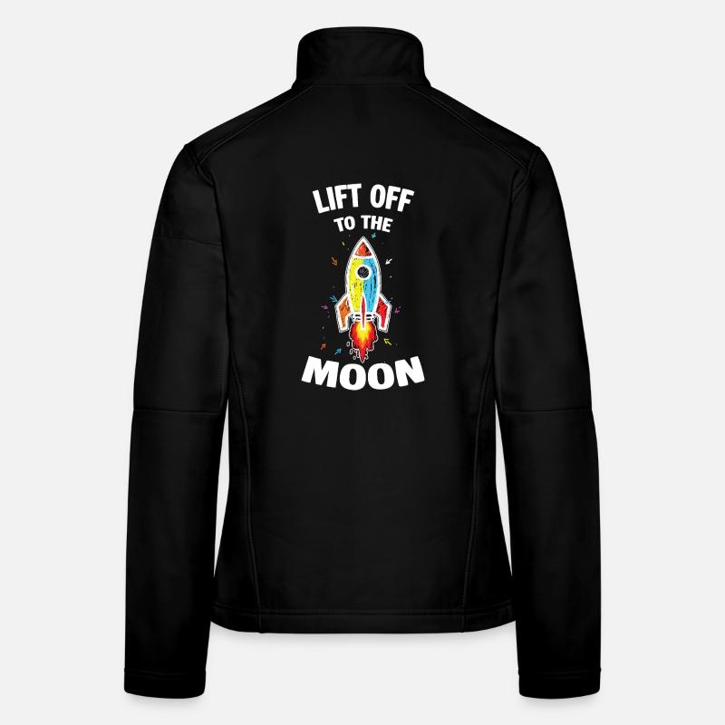 Fusée Espace Scribble Lift Off To The Moon Veste en tissu softshell Femme