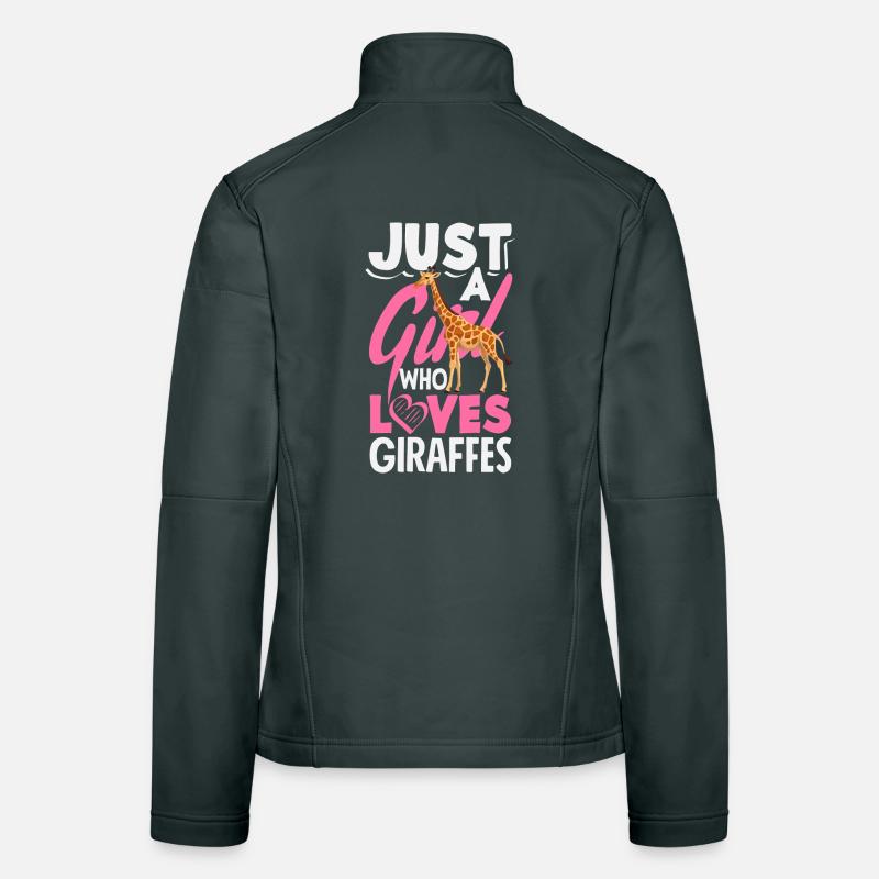 Nur ein Mädchen das Giraffen liebt Frauen Softshelljacke