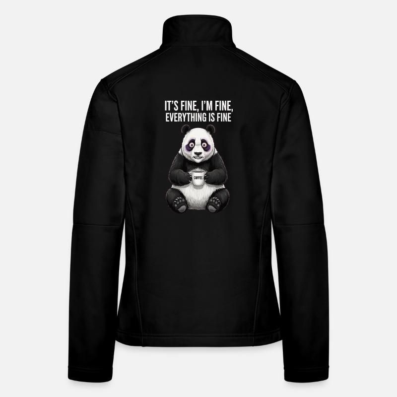 Its Fine Im Fine Kaffee Panda Humor Frauen Softshelljacke
