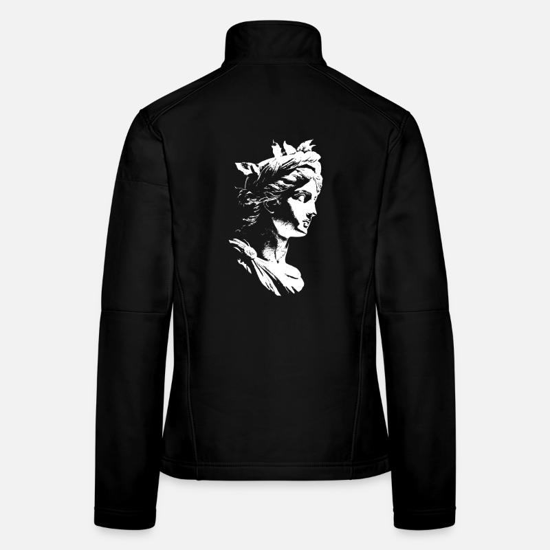 Déesse grecque antique – Art en noir et blanc Veste en tissu softshell Femme