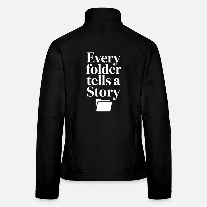 Chaque dossier raconte une histoire Veste en tissu softshell Femme
