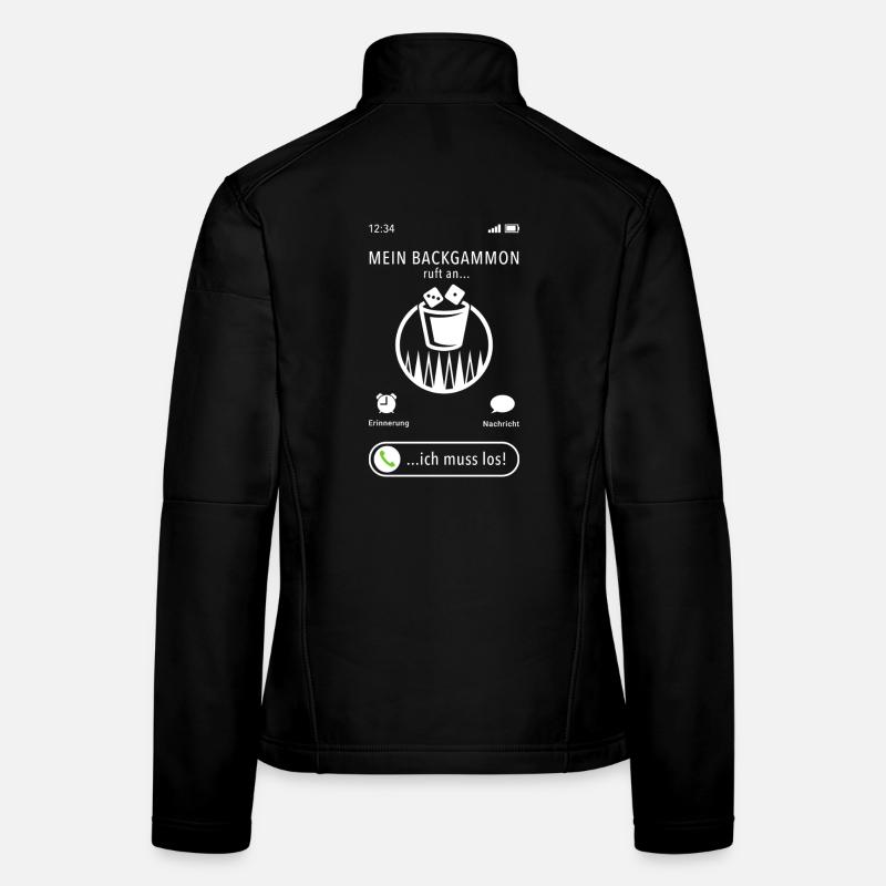 Mein Backgammon ruft an - ich muss los - Spruch Frauen Softshelljacke