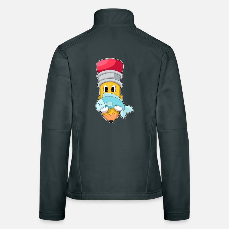 Crayon, Pêcheur, Poisson, Pêche Veste en tissu softshell Femme