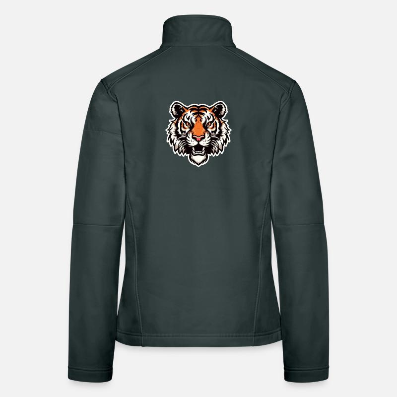 Tiger Kopf im Comic Stil Frauen Softshelljacke
