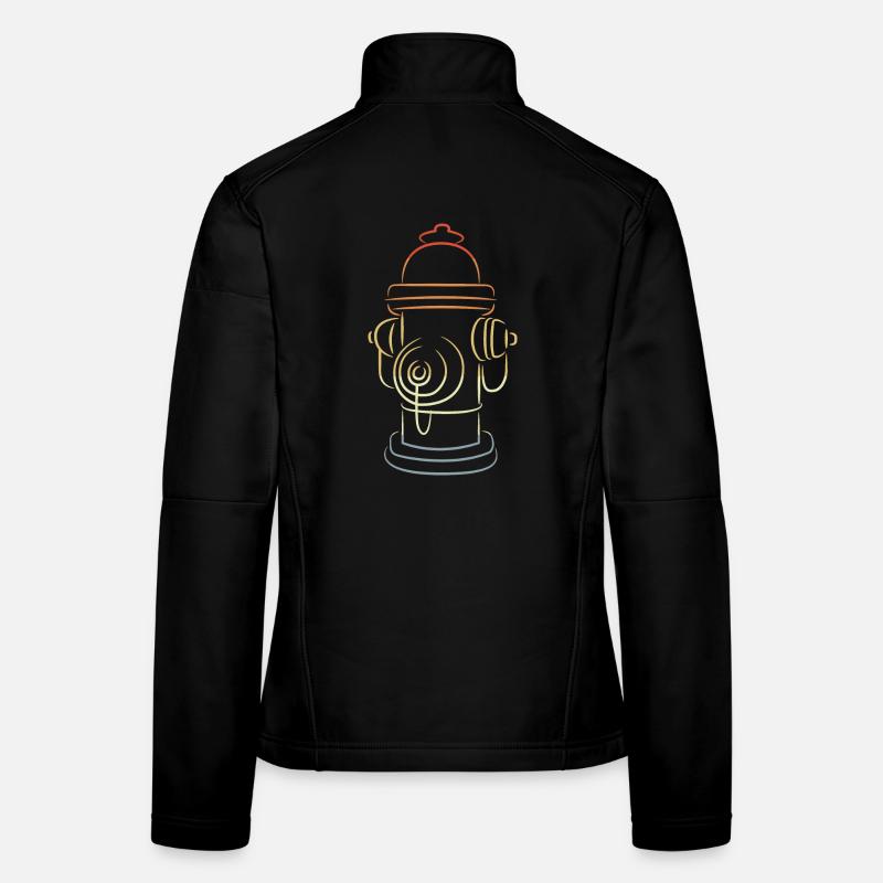 Retro Feuerhydrant - Frauen Softshelljacke - Schwarz