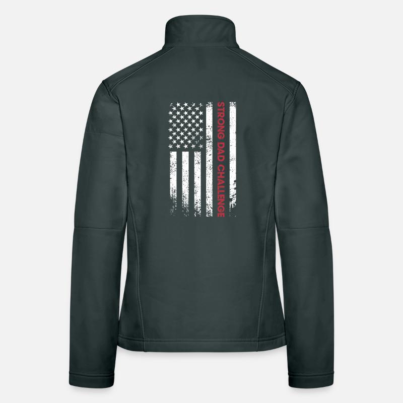 Strong Dad Challenge Flag Women's Softshell Jacket