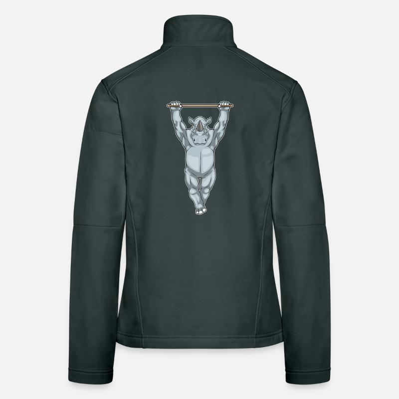 Rhino Bodybuilder Pull-Ups Bodybuilding Women's Softshell Jacket