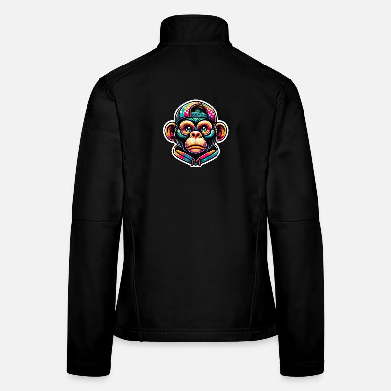 Monkey Hoodie Cap Coloré Veste en tissu softshell Femme