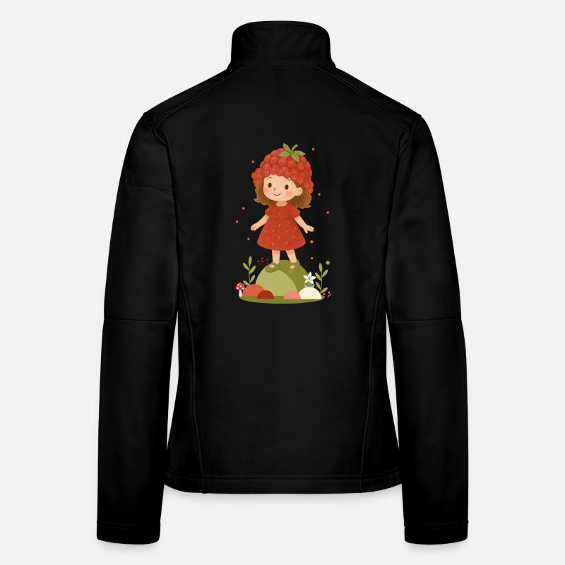 Süßes Himbeer-Mädchen Illustration Frauen Softshelljacke