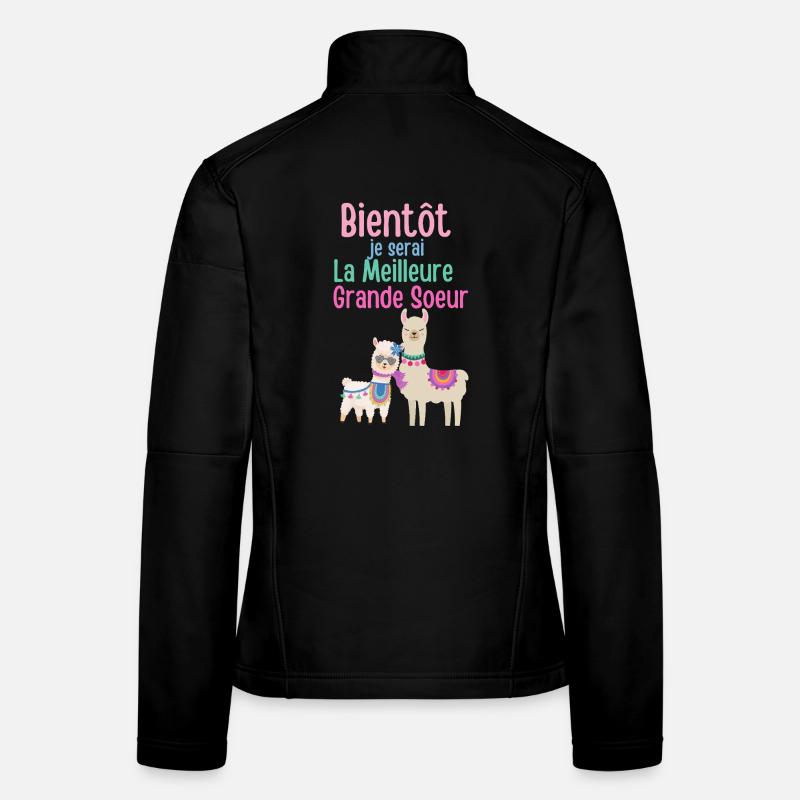 Bald bin ich die beste große Schwester - Frauen Softshelljacke - Schwarz