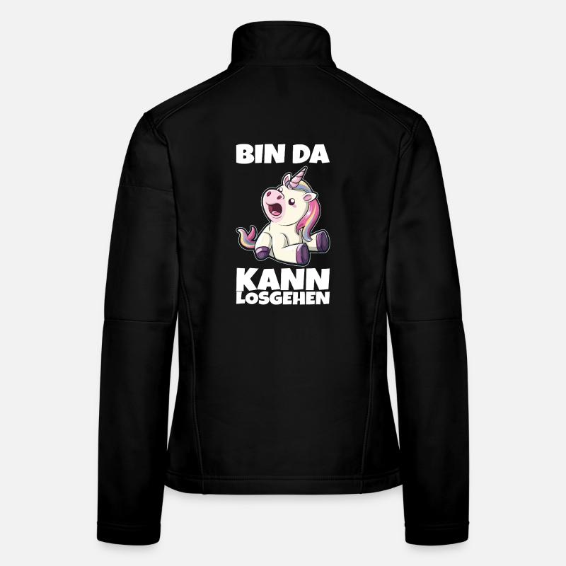 Einhorn Bin da Kann losgehen Frauen Softshelljacke