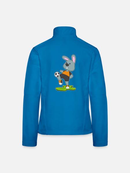 Bunny Soccer Player Soccer Sports - Women's Softshell Jacket - black - Back