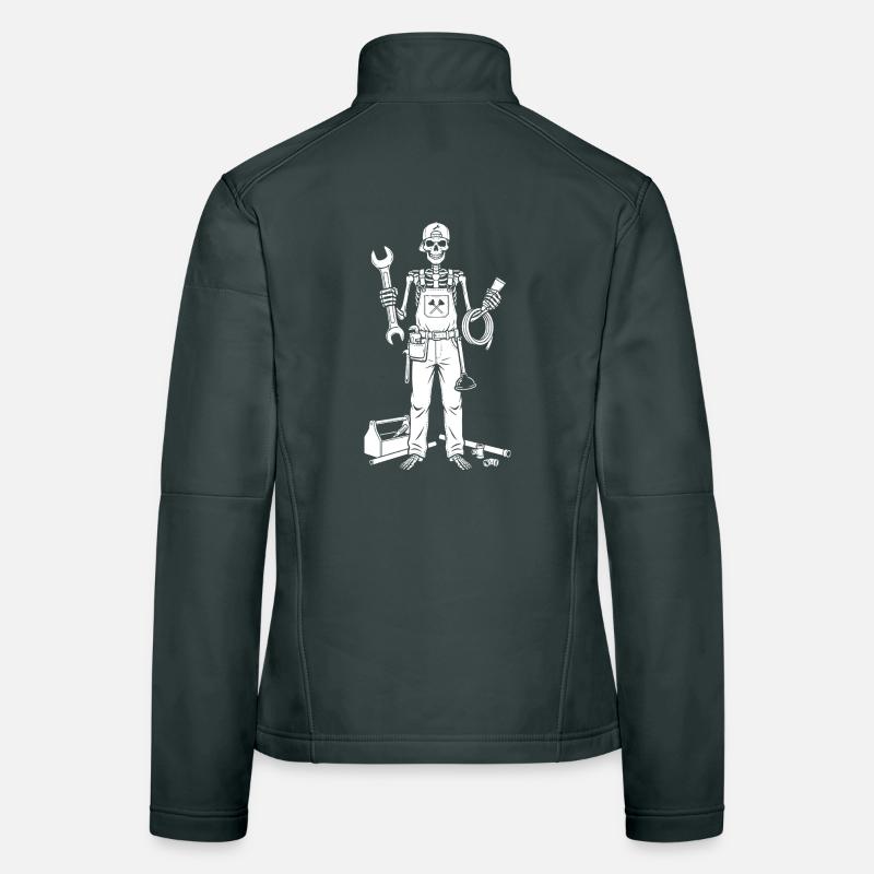 Skeleton Mechanic with Tools Women's Softshell Jacket