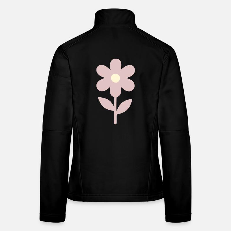 Minimale Blume in blassem Pink Frauen Softshelljacke