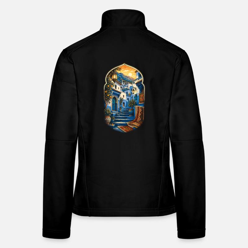 Maroc Marocain Chefchaouen Veste en tissu softshell Femme