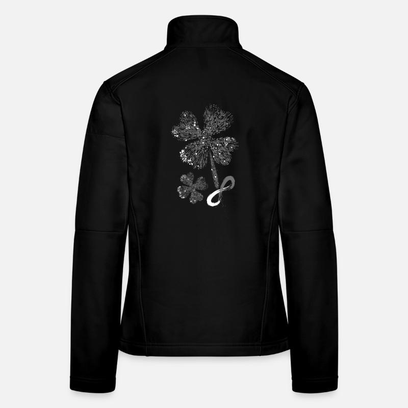 Shamrocks with infinity symbol. Glitter. Women's Softshell Jacket